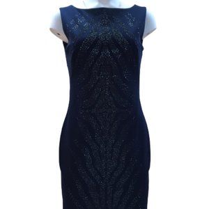 Cache Holiday Dress Navy Blue w/ Sparkles Size 6